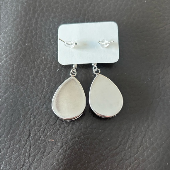 Cherry Blossom Floral Teardrop Fish Hook Earrings - Picture 5 of 5